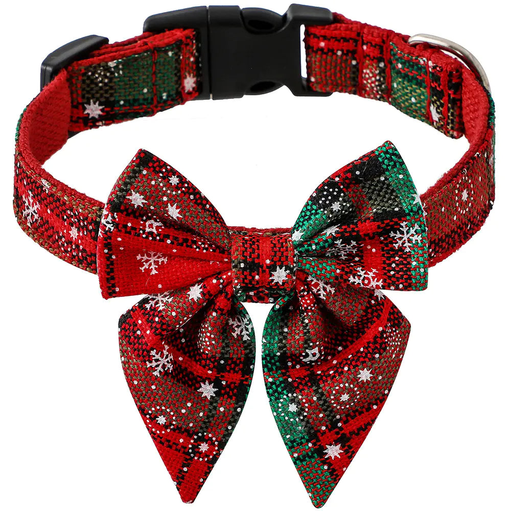 Christmas Dog Bow Pet Collar