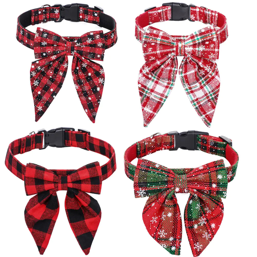 Christmas Dog Bow Pet Collar