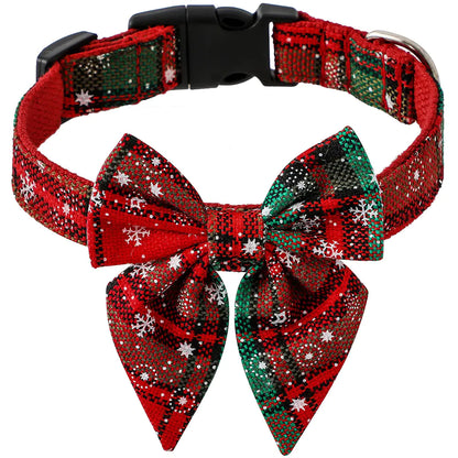 Christmas Dog Bow Pet Collar