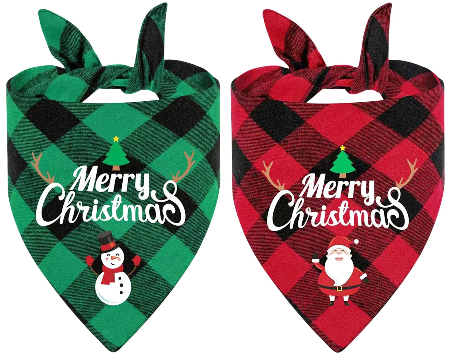Festive Furry Friends Christmas Bandanas 2 Pack Classic