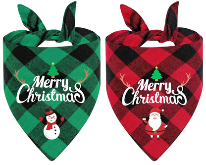 Festive Furry Friends Christmas Bandanas 2 Pack Classic