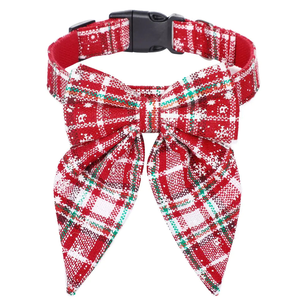 Christmas Dog Bow Pet Collar