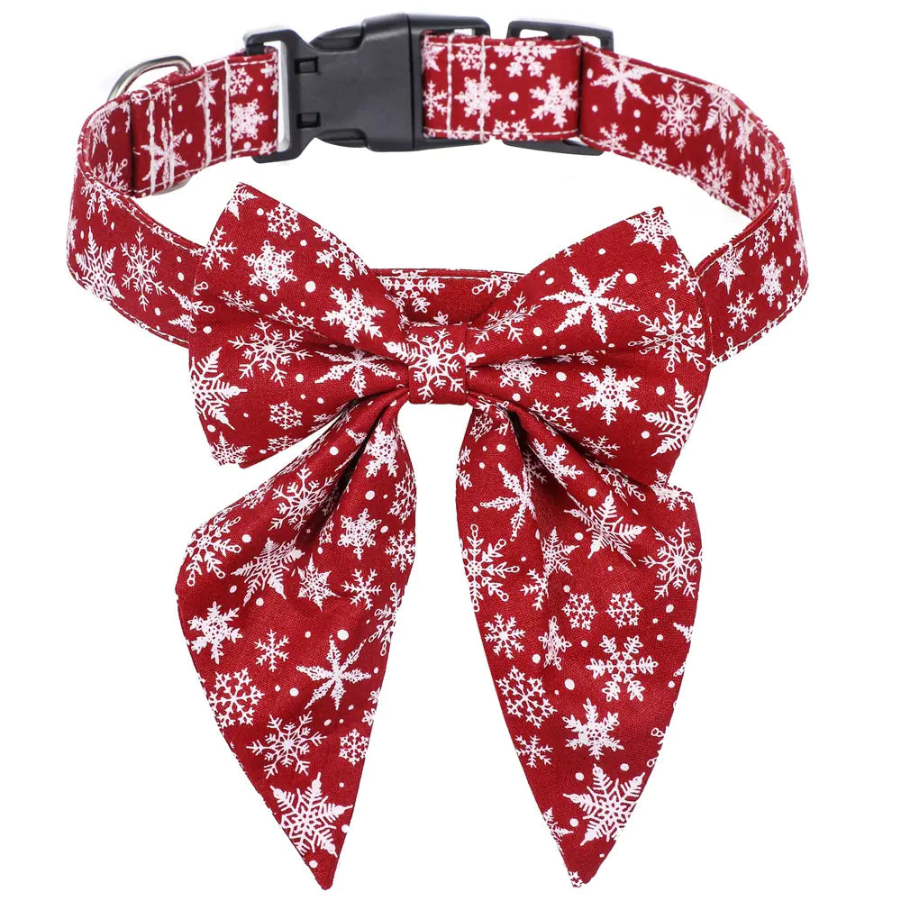 Christmas Dog Bow Pet Collar