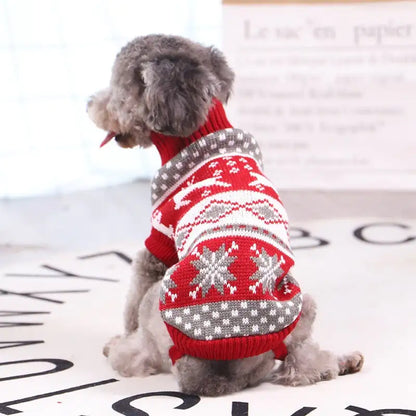 Holiday Reindeer Dog Turtleneck Sweater (1-15lb Dogs Only)